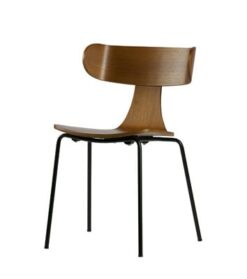 Form houten stoel met metalen poot bruin Bepurehome